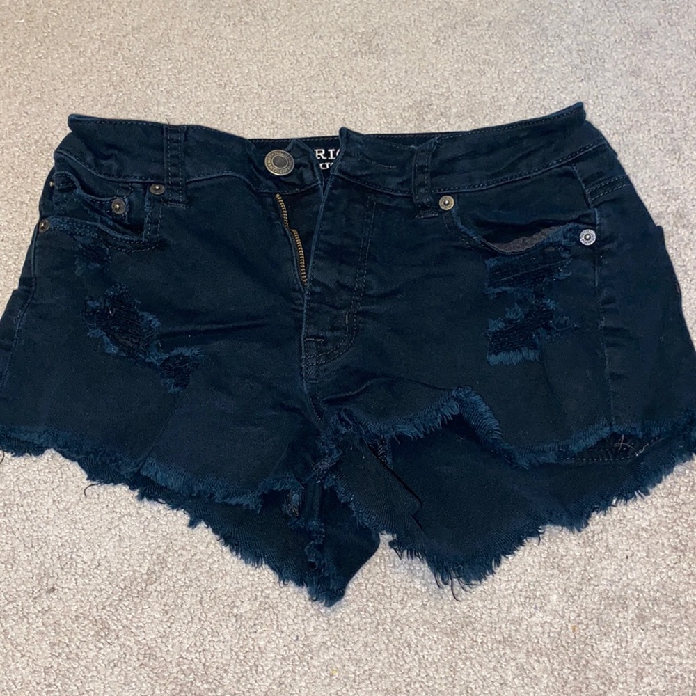 AE size 2 black ripped shorts